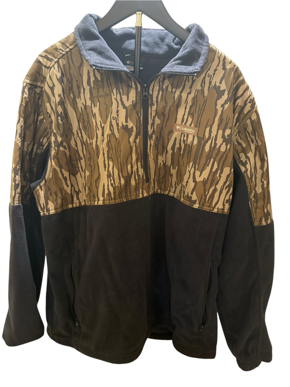 Columbia Men's Brown Camo & Black Half-Zip Performance Jacket